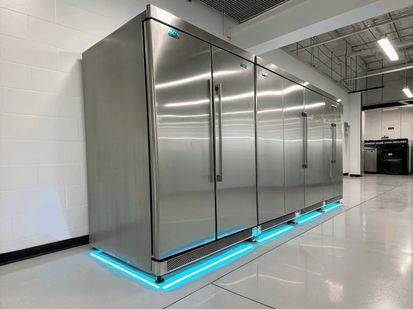 Supermarket deli refrigerated display case showcase unit