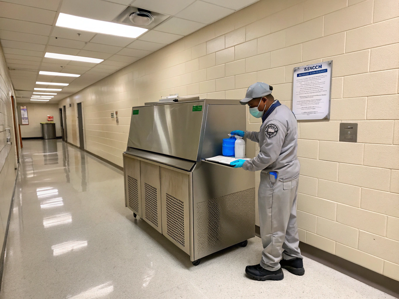Commercial modular ice maker machine maintenance and descaling service