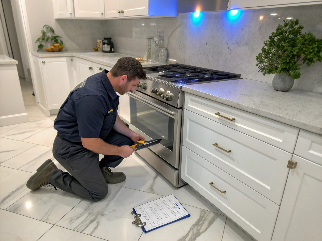 Freestanding residential kitchen range repair