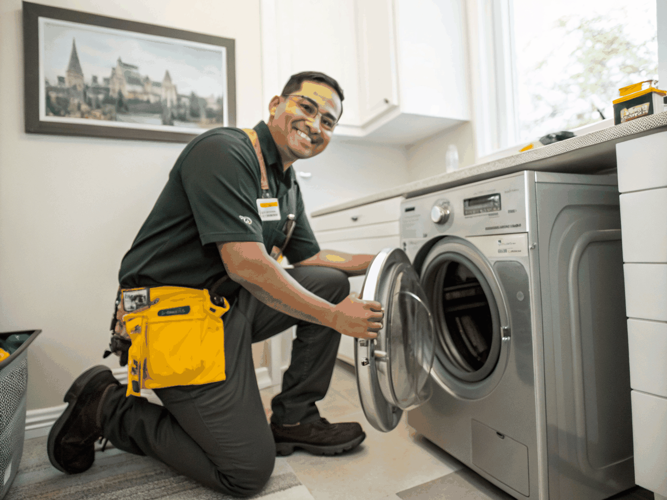 Front load and top load washing machine repair technician
