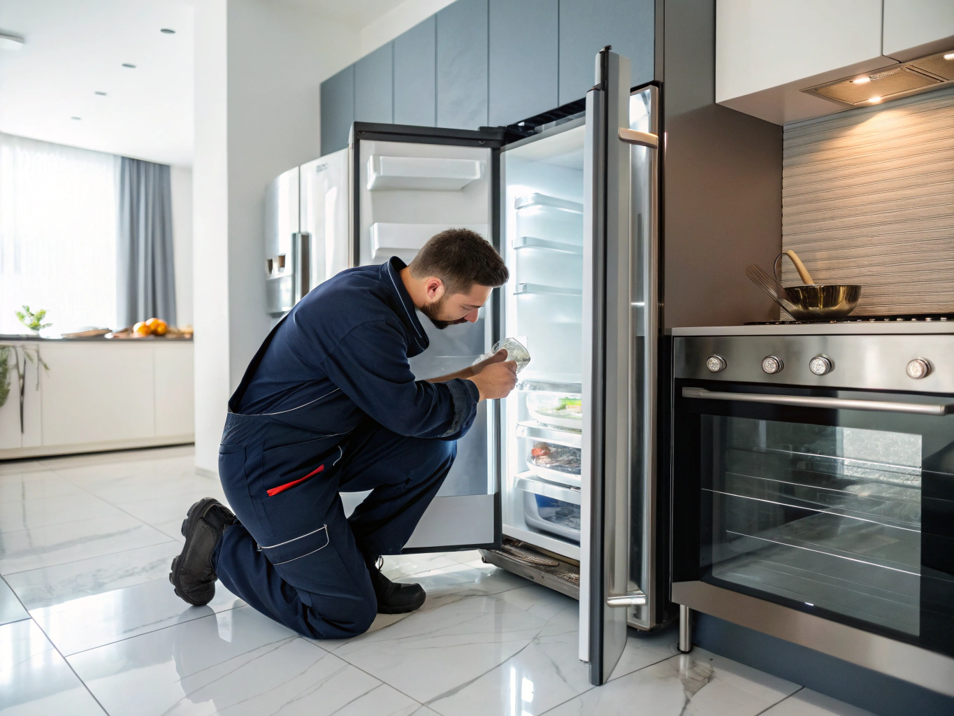Expert technician performing GE appliance diagnostics and repair in Mableton GA