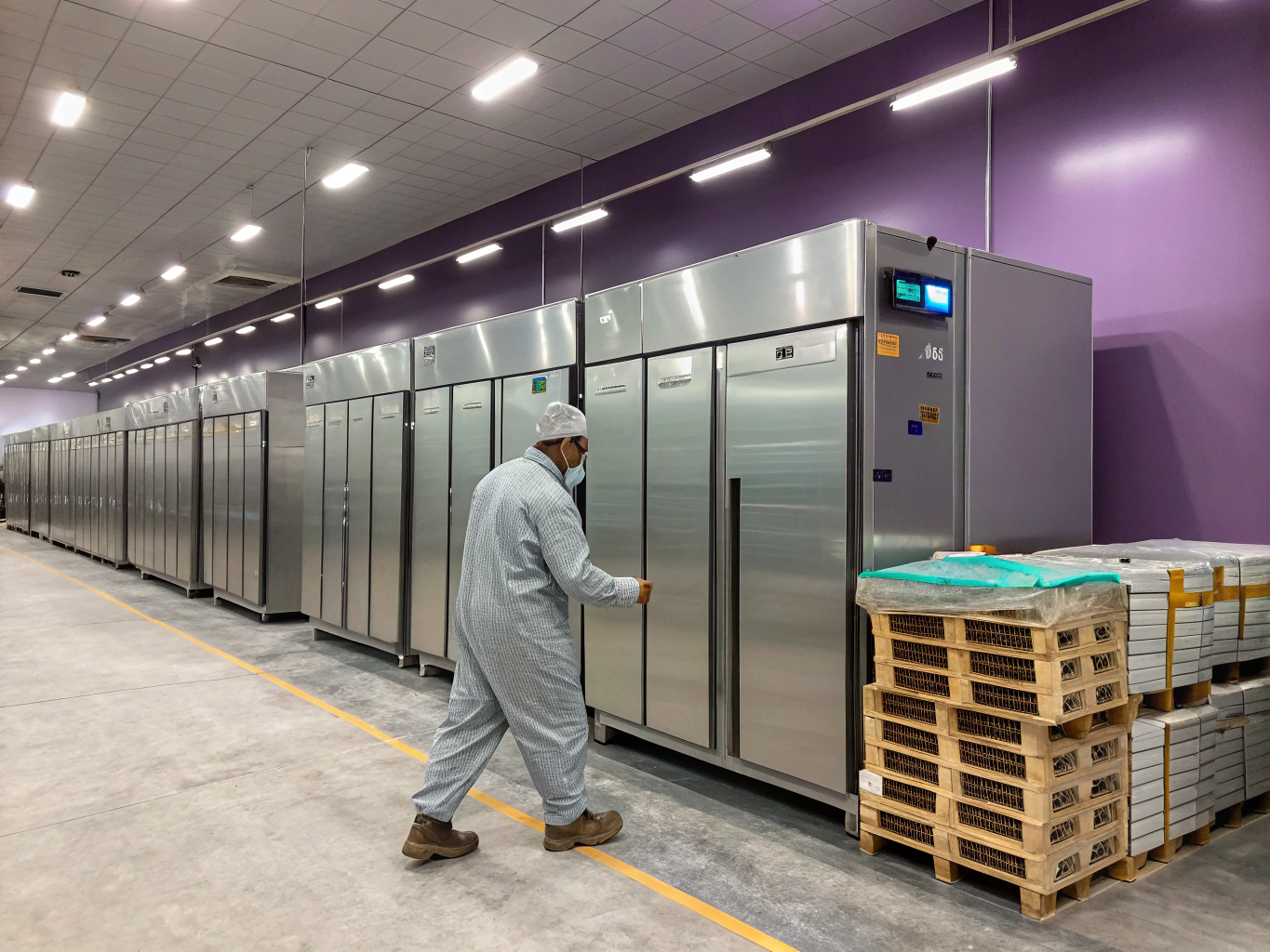 Commercial refrigeration diagnostic inspection in progress